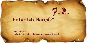Fridrich Margó névjegykártya